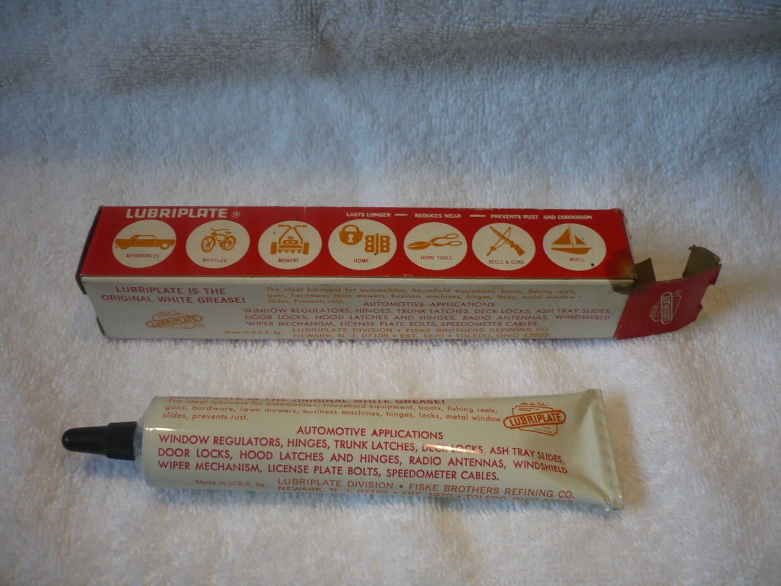 vintage tube of Lubriplate THE ORIGINAL WHITE GREASE with original box free ship