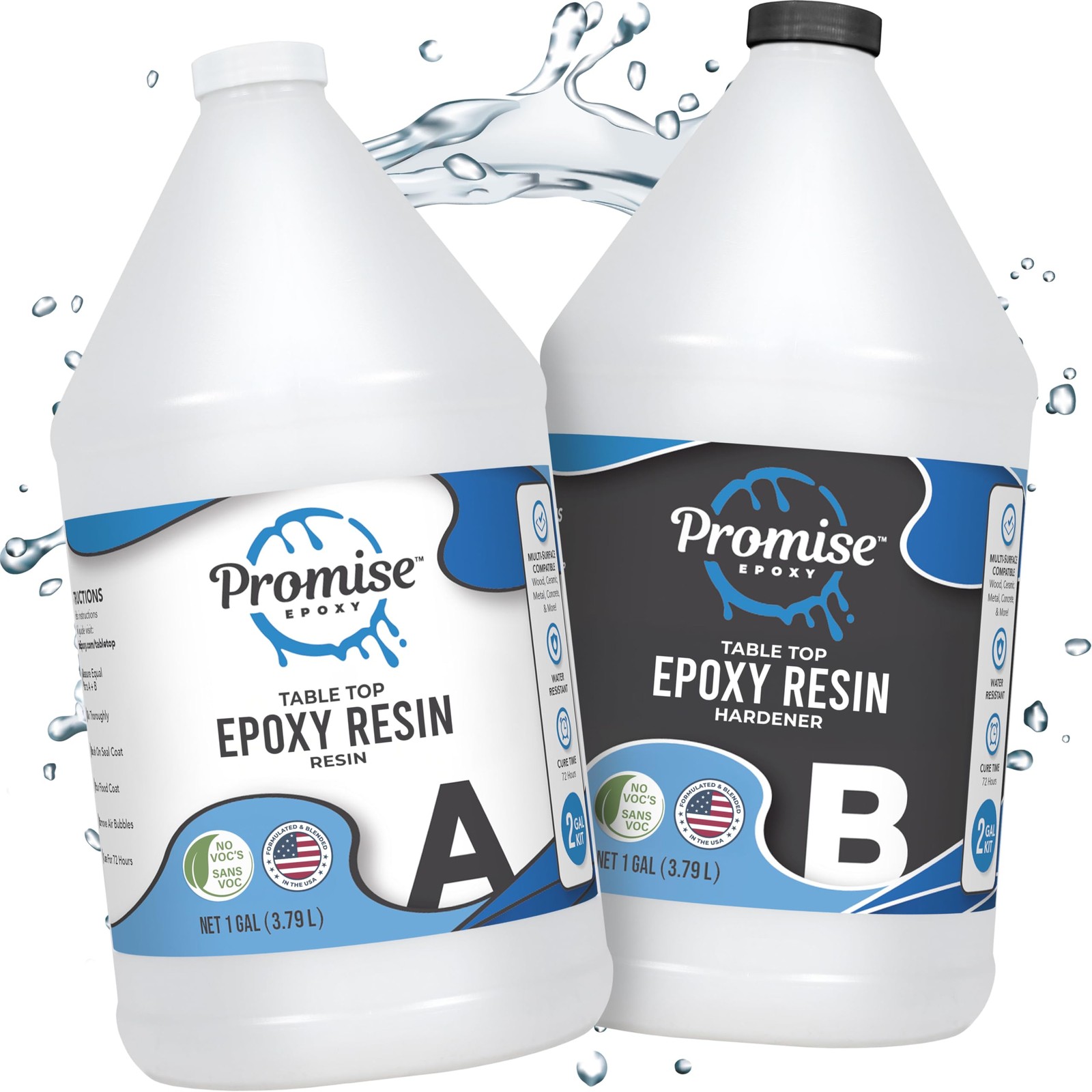 Epoxy Resin Kit 2 Gallon – Crystal Clear, Self-Leveling, Food Safe for Art &