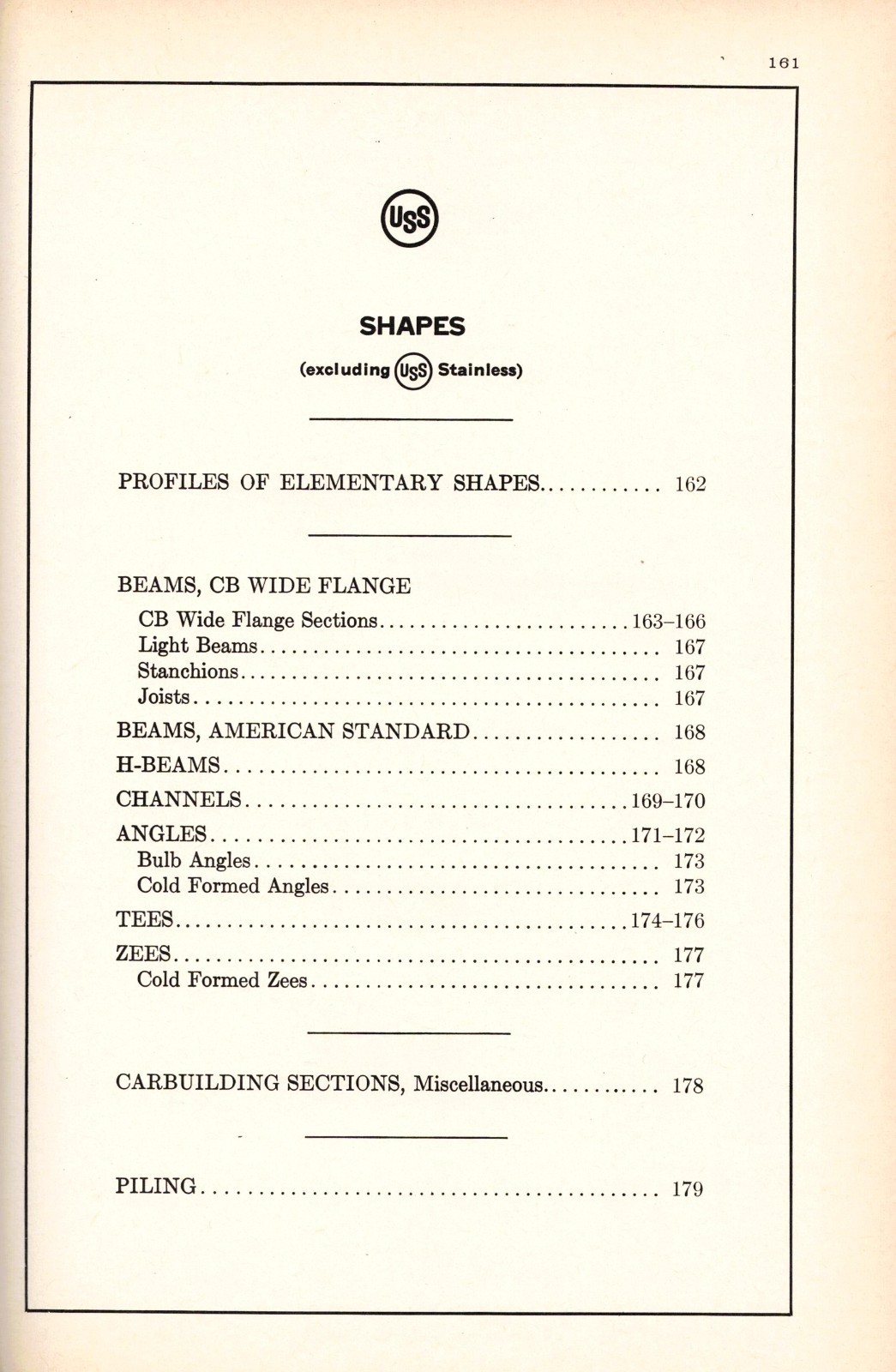 UNITED STATES STEEL-WEIGHTS OF STEEL PRODUCTS & MULTIPLE LENGTH TABLES; 1966
