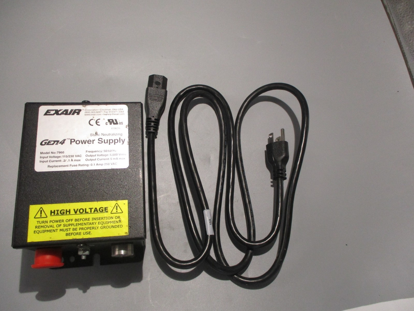 NEW EXAIR GEN4 POWER SUPPLY MODEL 7960 115/120V