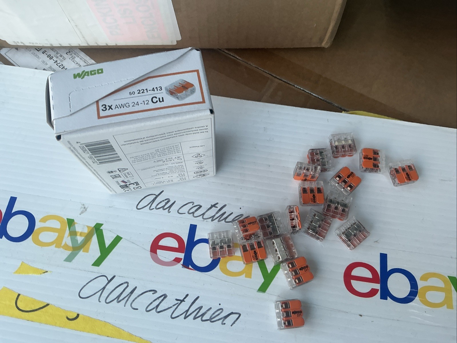 WAGO 212-413 LEVER NUTS 3X AWG 24-12 Cu (Lot Of 50) 920325712 New