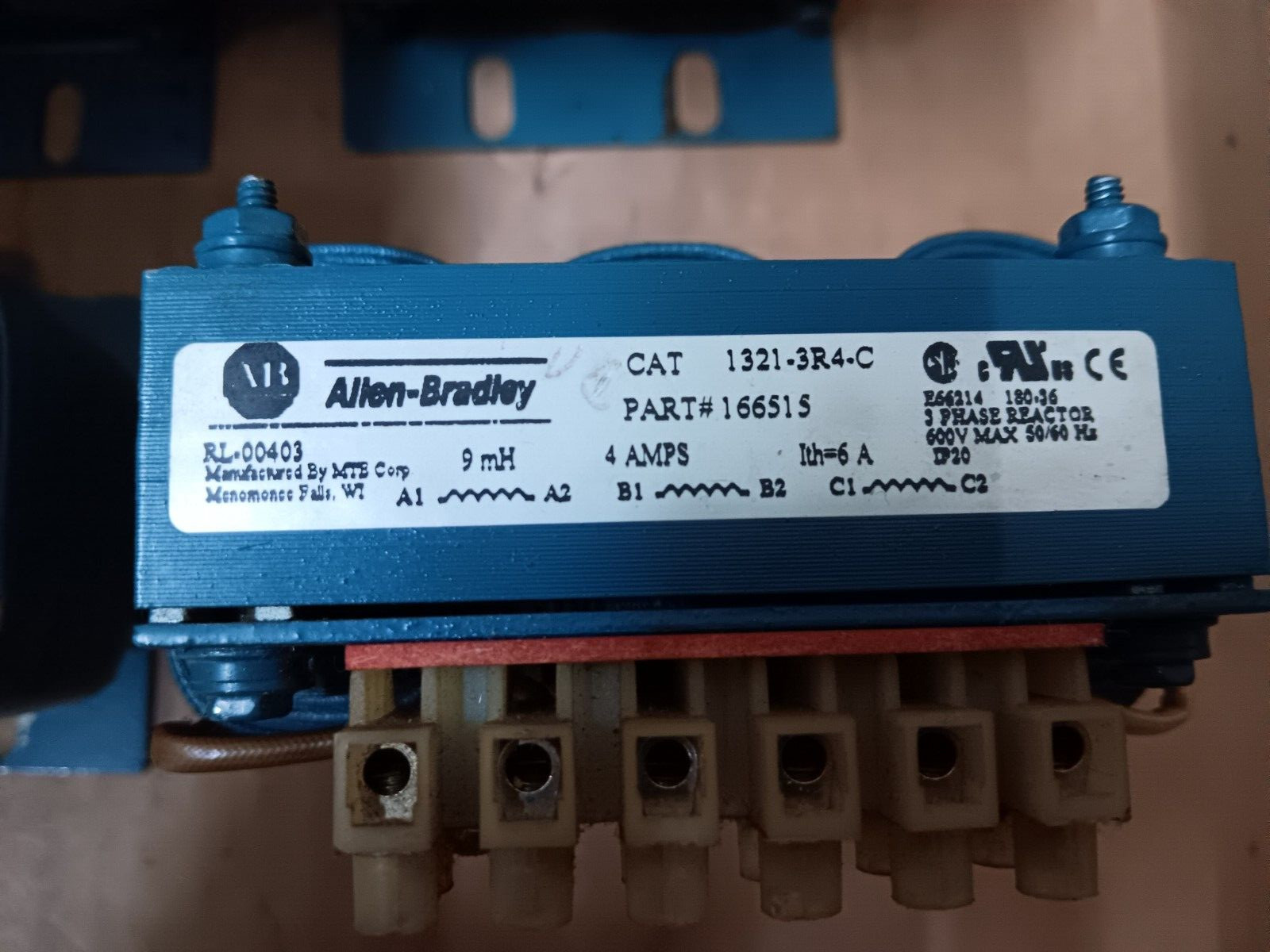 Allen-Bradley 1321-3R4-C Part #166515, 3 Phase Reactor Lot Of 4