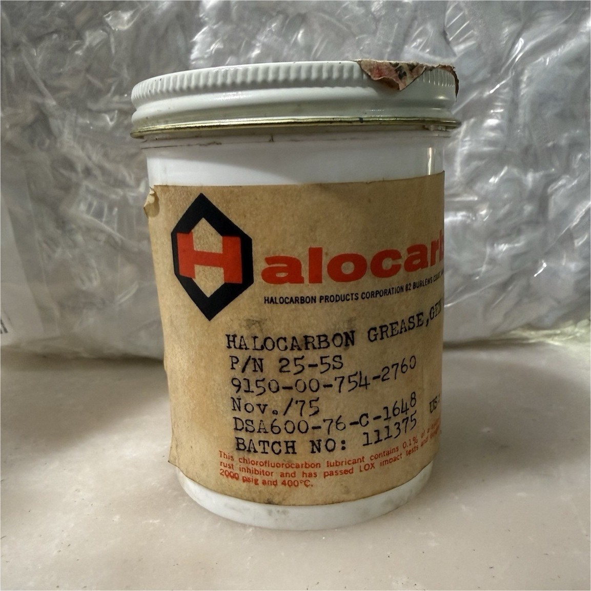Halocarbon Grease Gen’l Purpose Model 25-5S NSN 9350-00-754-2760 1 lb