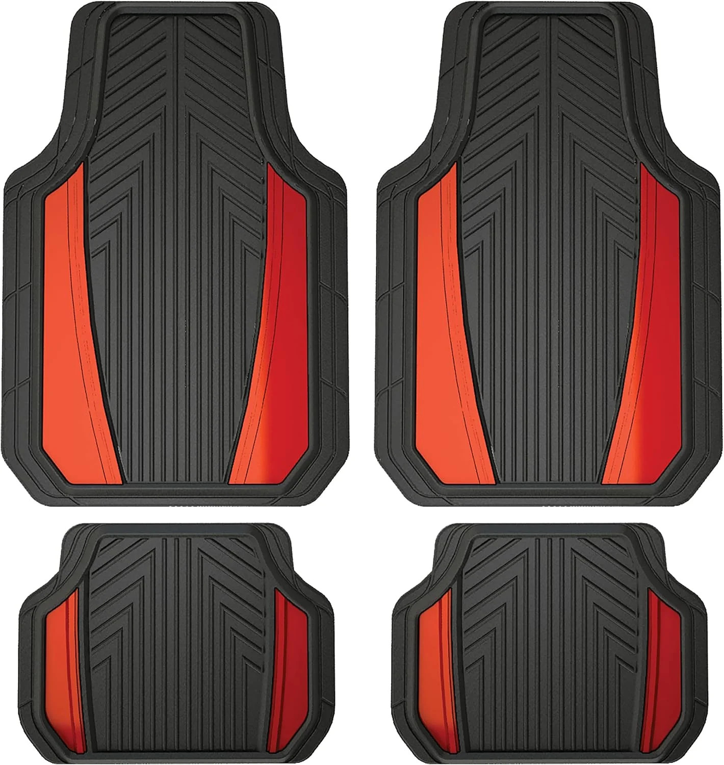 Custom Accessories 4-Piece Anodized Sport Floor Mats, All-Weather Mats for Cars,